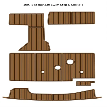 1997 Sea Ray 330 Плавательная платформа кокпит подложка за лодочной комплект от разпенен на тиково дърво, ЕВА
