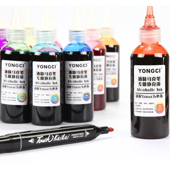 100 МЛ 168 цвята течност за презареждане на символите, универсални мастила за пълнене на Маслен алкохол цветно мастило за маркери течност за пълнене