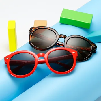 2021 Нови кръгли детски слънчеви очила Маркови дизайнерски детски слънчеви очила за момчета и момичета с огледално защита UV400 на открито Очила за очила