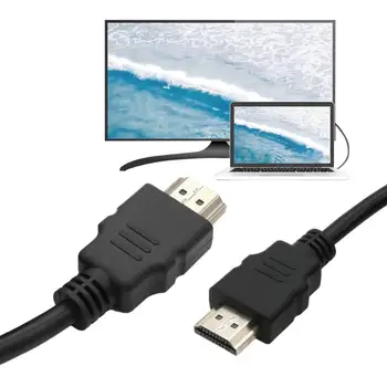 HD кабел 1,5 м, тънки високоскоростни видеокабели Ultra HD 1080P, златни конектори за PC, сплитер, ключ, кабел за монитор, тънък