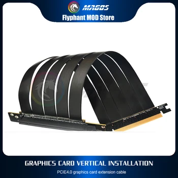 Удължител видео карта PCIE 4.0 X16 Странично Кабел За Модификация на графичния процесор Аксесоар Оттичане