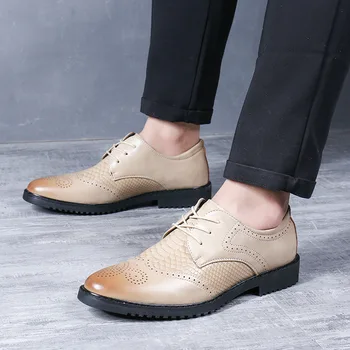 Four Seasons/ нови бизнес кожени обувки в британски стил с перфорации тип 