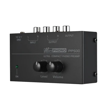 Ультракомпактный фоно-предусилвател PP500 с баланс на ниските и високи честоти, възможност за регулиране на силата на звука, предусилителем, предусилителем, штепсельной вилица САЩ