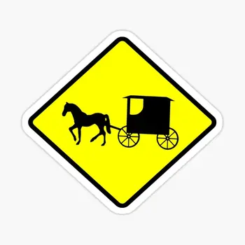 Знак за Преминаване на Амишите 5 бр. Автомобилни Стикери за Художествена Стаите в Хола Сладък Cartoony Фон на Стената Детско Прозорец Забавни Декорации Принт