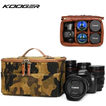 Чанта за съхранение на камера и обективи KOOGER, преносима чанта, чанта за камуфлаж DSLR фотоапарат, чанта за камера, вътрешен калъф, чанта