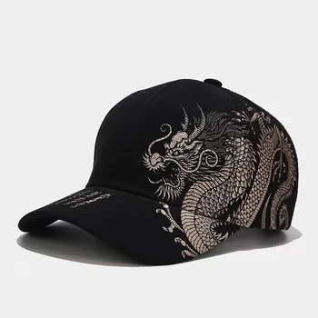 Печат на китайски дракон, мъжки шапки за мото, дамски памучен бейзболна шапка, градинска дизайнерски шапка, мъжка шапка за шофьори на камиони Gorras 여름모자 남성용