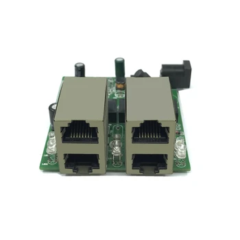 Бърз превключвател мини 4-портов комутатор 10/100 Mbps ethernet мрежов комутатор rj45 hub такса модул печатна платка модул за системна интеграция
