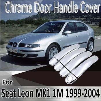 За Seat Leon MK1 1 М 1999 ~ 2004 2000 2001 2002 Етикети за полагане на Орнаменти Хромирани врата копчето на кутията боя ремонт на автомобилни аксесоари