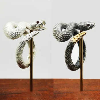 Гърмяща змия Пръстен унисекс в готически стил в стил пънк Регулируема дупка Дизайн отношение Змия Луксозни пръстени, Бижута, аксесоари, подаръци