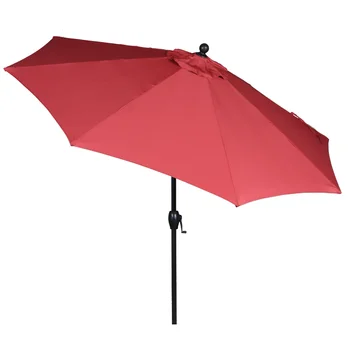 9-инчов чадър за двор премиум-клас, червен