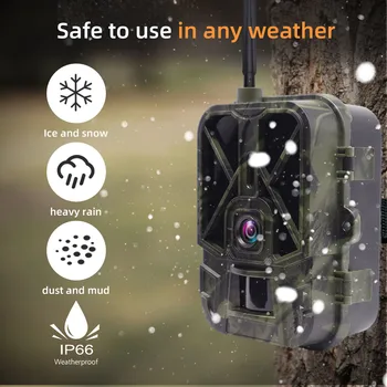 4K 36MP Приложение 4G управление на Облак ловна камера външно проследяване на детска камера за нощно виждане 120 ° Откриване на Проучване на дивата природа