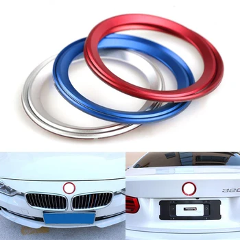 2 бр. алуминиево пръстен с логото на превозното средство отпред и отзад, фирмено лого, емблема, кръг, хромированное декоративно пръстен за BMW 3 4 серия M3 M4