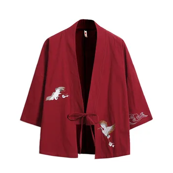 Кимоно мъжко пролетно-лятно мъжко старинна финото палто с бродерия, костюм от епохата на Тан, моля, младежки костюми от епохата Хан, жилетка