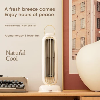 Вентилатор за ароматерапия, 3600 mah, мини вентилатор с 4-степенна скоростна кутия, настолен вентилатор с предното охлаждане, хладен въздух, преносим вентилатор, за помещения, климатик