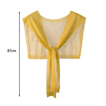 Очарователен свободна солнцезащитная прозрачна малка вязаная шал ярки цветове, аксесоари за костюми, вязаная шал, шал вязаная