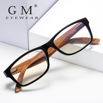 GM-Ретро антисиневые очила за четене, модерно бъдеще, очила за четене от бамбук и дърво за мъже и жени, очила за четене