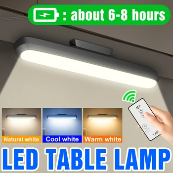 3-цветен led настолна лампа, подвесная магнитна настолна лампа, тъчпад безстепенно нощна лампа за четене с регулируема яркост, USB-акумулаторна лампа за шкафове