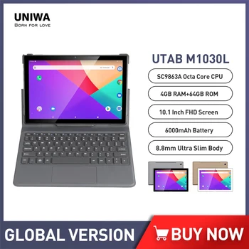UNIWA UTAB M1030L Android 9,0 4G Таблет с 10,1-Инча 4 GB 64 GB 5,0 Mp/13,0 Mp Сензорен таблет с две СИМ-карти За повикване на вашия Мобилен Телефон С Клавиатура