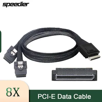 Oculink 8x СФФ-8611 - двоен твърд диск SSD СФФ-8087, твърд кабел за предаване на данни PCI-E дължина от 0,5 м, високоскоростен пренос на