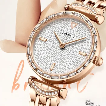 Луксозни дамски ръчни часовници Mark Fairwhale с диаманти, класически кръгли маркови часовници, модни водоустойчиви часовници за жени, часовници 3360