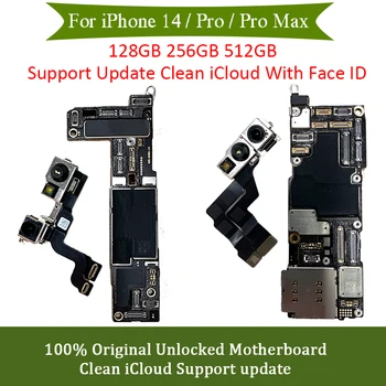 Напълно протестированная оригиналната дънна платка за iPhone 14 Pro Max, дънната платка е отключена за самоличност на лицето, чиято основна такса, пречистена от iCloud, безплатна доставка