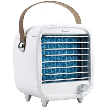 Мини вентилатор, климатик, обновен персонален вентилатор за охлаждане на климатика е 3 в 1, малък един изпарителен охладител на въздуха, захранва от USB