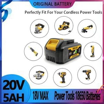 Сменяеми литиево-йонна батерия 20V 5.0 Ah 6.0 Ah, Съвместим с Оригинални батерии Dewalt 18V MAX Power Tools