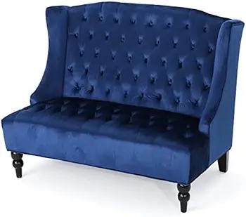 Традиционното тапицирана седалка с хохлатым луксозен подкрылком, тъмно синьо/тъмно кафяв