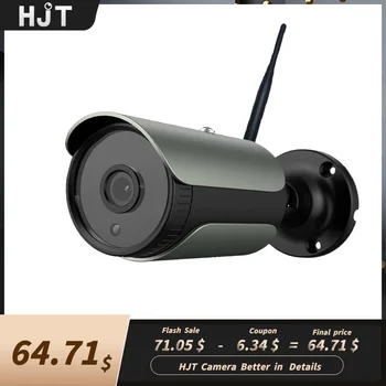 HJT 8MP 4K IP Камера Външен за Откриване на човек H. 265 Onvif Bullet ВИДЕОНАБЛЮДЕНИЕ за Нощно Виждане IR 5MP POE Човешката Аудио Камера за Сигурност CamHi