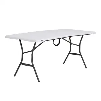 Тайният маса, foldout половина на 6 фута, лесен търговска, бяла (280857)