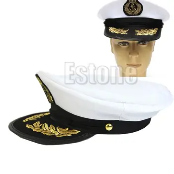 Топла бяла шапка капитан на яхта за възрастни, шапка за костюмированной парти, рокля за cosplay, шапка моряк A17_40