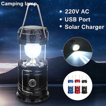 Мощен led лампа за къмпинг, USB-акумулаторен фенер за палатка, авариен фенер, външен слънчев акумулаторна батерия за преносим фенер