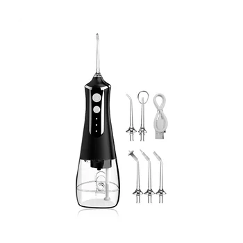 Стоматологичен иригатор за устната кухина, нитевдеватель, клечка за зъби, перална машина за устата, 5 дюзи, 3 режима, USB, акумулаторна батерия, A
