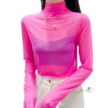 2023 Годишен женски слънцезащитен крем за голф с дълги ръкави и ультратонкой риза от коприна лед