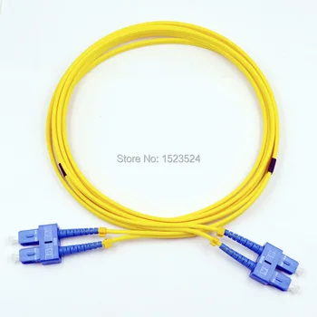 Безплатна доставка на 5 бр./лот SM Двухшпиндельный PVC 3 мм 3 M SC-SC Оптичен Кабел SC/UPC-SC/UPC Оптичен Пач кабел