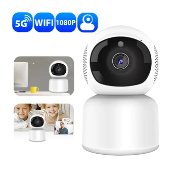 5G WiFi камера за наблюдение, сигурност монитор, 1080P, проследяване, видеонаблюдение на закрито, аудио-видео, IP камера за Алекса