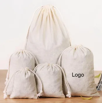 50 бр./лот, чанта от естествен памук, големи подаръци пакети на съвсем малък за сватбени партита, опаковане, органайзер за съхранение вкъщи, чанти с логото на потребителски