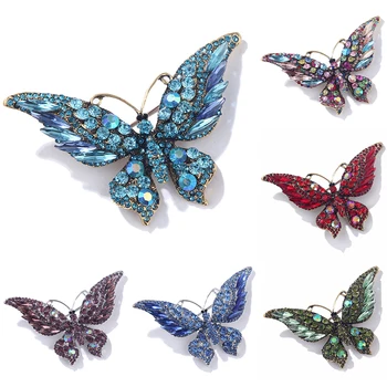 Кристален Брошка-Пеперуда, Преувеличивающие Блестящи Игли С Брошью-Пеперуда От Цирстали За Жени, Модни Бижута, Подарък Икона, Горещи Брошки