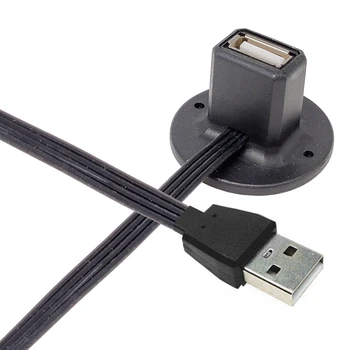 Плосък удлинительный кабел за USB 2.0 дължина на 0,2 М-1 М с основната обвивка с дължина 0,2 М, на 90 градуса нагоре, надолу, наляво и надясно