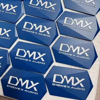 Универсална метална табела DMX с логото OEM, табела с името на аудиоусилителя, говорител, викам високоговорителя 70*40 мм