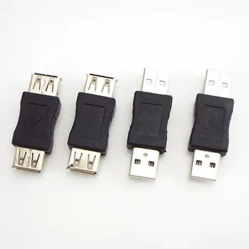 USB 2.0 Тип A адаптер за свързване от жена на жена USB конектор от един мъж към мъж удължител на кабела мини-чейнджър конвертор за PC, лаптоп