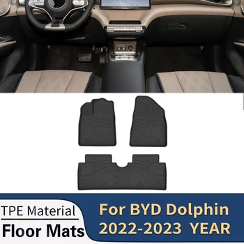 За BYD Dolphin 2022-2023 Авто Автомобилни Постелки За Пода при всякакви метеорологични условия Подложки За Краката От ТПЭ Без Мирис Подложка За Тава Аксесоари За Интериора