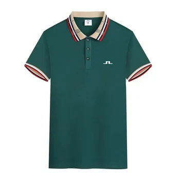 Мъжка лятна риза с къси ръкави с принтом за голф, къс ръкав, висококачествени мъжки ежедневни спортна риза с къси ръкави, мъжки приталенная тениска, топ