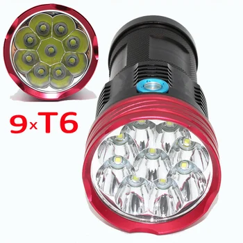 9 * XML-T6 led 15000 лумена led фенерче flashlamp факел ултра ярък фенер Lanterna Lanterna Flash Light