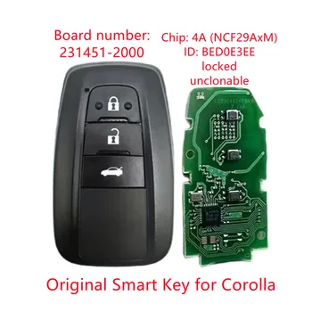 Оригинален 231451-2000 умен бесключевой безконтактно дистанционно ключодържател за Toyota Corolla 2019 2020 2021 2022 433 Mhz 4A чип 433 Mhz