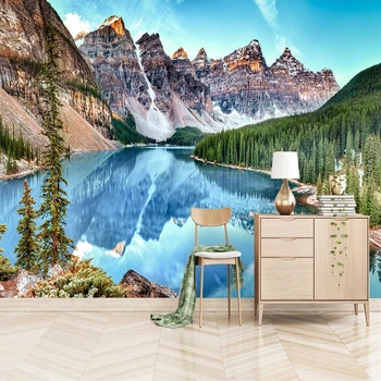 Обичай Размер на Езерото Сняг Планински Пейзаж 3D Фотообои Хол Всекидневна Преминаване Спалня Декор на Стени, Боядисване на Стенни Хартия Tapety тапети