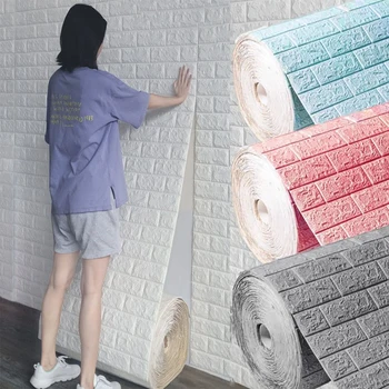70 см * 1 м 3D стикер на стената с лице модел, самозалепваща лента, водоустойчиви тапети за хола, декорация на дома