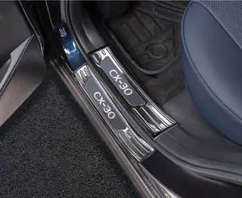 За Mazda CX-30 2020, благородна автомобили посрещат с педал от неръждаема стомана, защитни табела за праг на багажника, защита от надраскване, автомобилни аксесоари