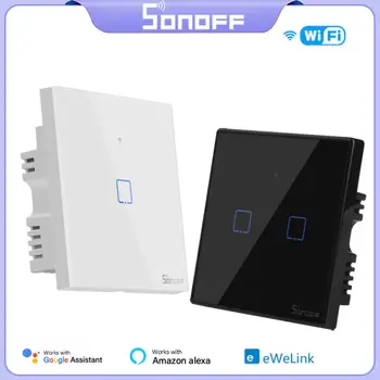 SONOFF TX Wifi T0 T1 T2 T3 Умен Стенен Прекъсвач на ЕС, САЩ, Великобритания 1/2/3 Gang Докосване на Ключа на Светлината, За eWeLink APP RF433 Алекса Google Home