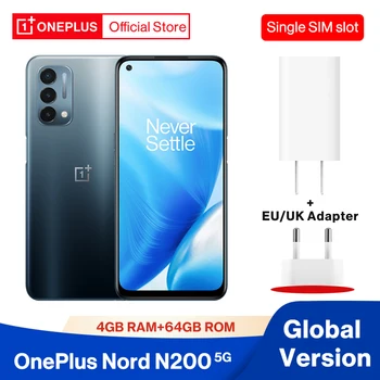 OnePlus Nord N200 N 200 Глобалната версия 4 GB 64 GB Snapdragon 480 Батерия 5000 mah 18 W Бързо зареждане на Дисплей 649 90 Hz